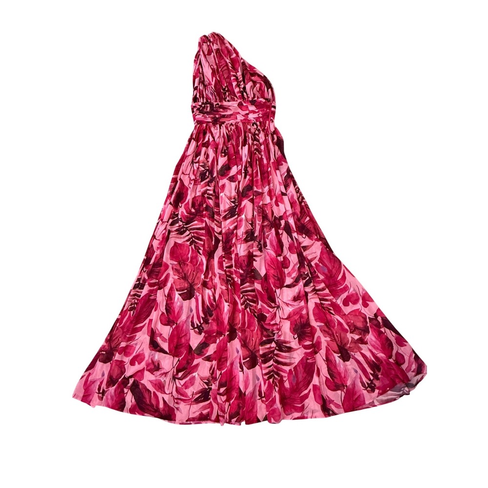 Bronx & Banco Camilla One Shoulder Maxi Dress Pink Floral Resort Wedding S 4 - Picture 7 of 11